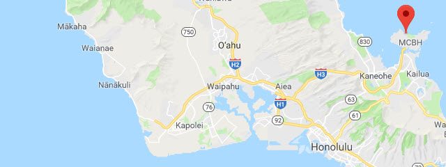 Map of Kaneohe Bay Beach Cottages and Campsites